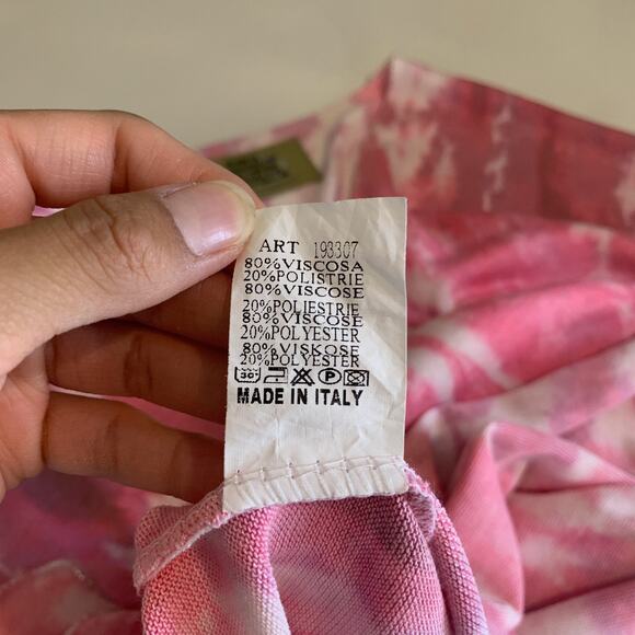 Free for Humanity Shirt Womens OS One Size Metallic Short Sleeve Tie Dye V Neck - Picture 9 of 11